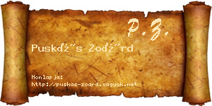 Puskás Zoárd névjegykártya